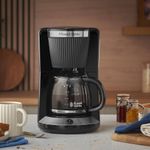 Electronice si Electrocasnice - Electrocasnice bucatarie - Preparare bauturi - Espressoare - Cafetiera cu filtru Russell Hobbs 26780-56 Bronte, 1.25L, WhirlTech, pause & pour, mentinere cald 40 min, Negru Mat - Infinity.ro