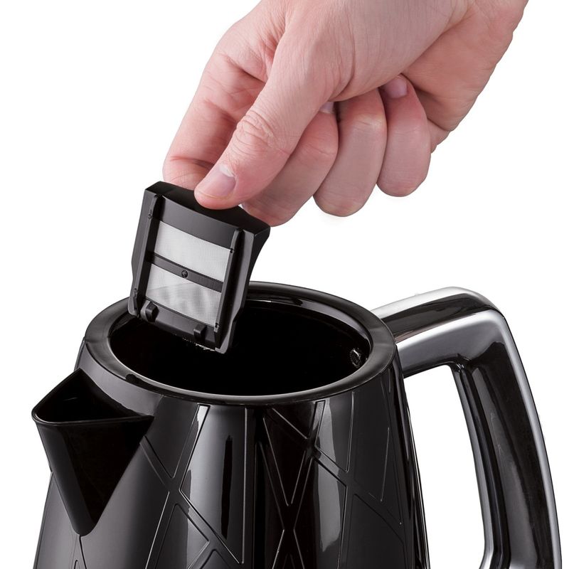 Electronice si Electrocasnice - Electrocasnice bucatarie - Preparare bauturi - Fierbatoare de apa - Fierbator Russell Hobbs Structure, 1.7L, 2400W, design geometric, filtru calcar, indicator nivel apa, negru - Infinity.ro