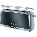 Electronice si Electrocasnice - Electrocasnice bucatarie - Preparare paine - Prajitoare de paine - Prajitor de paine cu fanta lunga Russell Hobbs Luna, prajire rapida 55%, gratar chifle, tava firimituri detasabila, gri - Infinity.ro