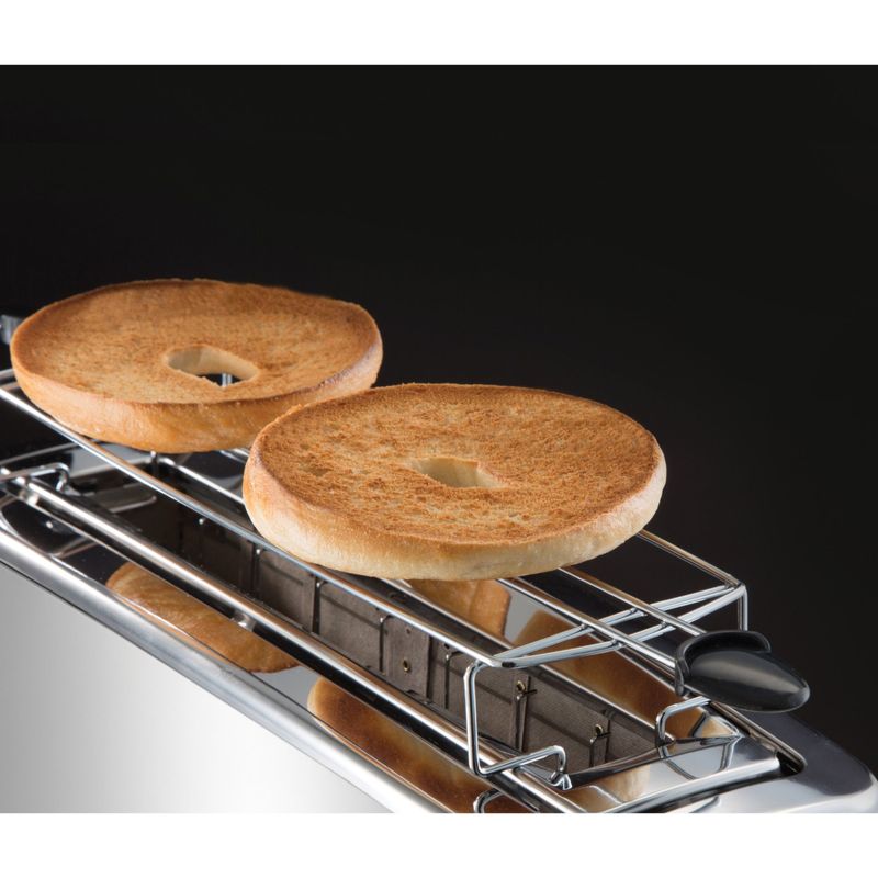Electronice si Electrocasnice - Electrocasnice bucatarie - Preparare paine - Prajitoare de paine - Prajitor de paine cu fanta lunga Russell Hobbs Luna, prajire rapida 55%, gratar chifle, tava firimituri detasabila, gri - Infinity.ro