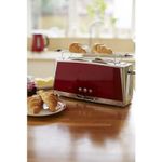 Electronice si Electrocasnice - Electrocasnice bucatarie - Preparare paine - Sandwich-maker - Prajitor de paine cu fanta lunga Russell Hobbs Luna, prajire rapida 55%, gratar chifle, tava firimituri detasabila, rosu - Infinity.ro