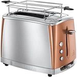 Electronice si Electrocasnice - Electrocasnice bucatarie - Preparare paine - Sandwich-maker - Prajitor de paine Russell Hobbs Luna, 2 fante, prajire rapida 55%, gratar chifle, tava firimituri detasabila, cupru - Infinity.ro