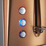 Electronice si Electrocasnice - Electrocasnice bucatarie - Preparare paine - Sandwich-maker - Prajitor de paine Russell Hobbs Luna, 2 fante, prajire rapida 55%, gratar chifle, tava firimituri detasabila, cupru - Infinity.ro