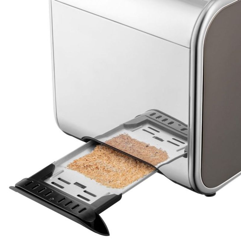 Electronice si Electrocasnice - Electrocasnice bucatarie - Preparare paine - Prajitoare de paine - Prajitor de paine Russell Hobbs Distinctions, 2 fante, gratar chifle, tava firimituri detasabila, design premium, titan - Infinity.ro