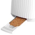 Electronice si Electrocasnice - Electrocasnice bucatarie - Preparare paine - Sandwich-maker - Prajitor de paine Russell Hobbs Eden, 2 fante, gratar chifle, tava firimituri detasabila, design modern, alb - Infinity.ro