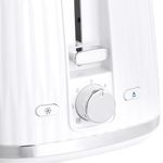 Electronice si Electrocasnice - Electrocasnice bucatarie - Preparare paine - Sandwich-maker - Prajitor de paine Russell Hobbs Eden, 2 fante, gratar chifle, tava firimituri detasabila, design modern, alb - Infinity.ro