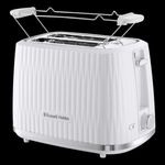 Electronice si Electrocasnice - Electrocasnice bucatarie - Preparare paine - Sandwich-maker - Prajitor de paine Russell Hobbs Eden, 2 fante, gratar chifle, tava firimituri detasabila, design modern, alb - Infinity.ro