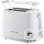 Electronice si Electrocasnice - Electrocasnice bucatarie - Preparare paine - Sandwich-maker - Prajitor de paine Russell Hobbs Eden, 2 fante, gratar chifle, tava firimituri detasabila, design modern, alb - Infinity.ro