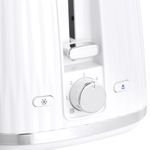 Electronice si Electrocasnice - Electrocasnice bucatarie - Preparare paine - Sandwich-maker - Prajitor de paine Russell Hobbs Eden, 2 fante, gratar chifle, tava firimituri detasabila, design modern, alb - Infinity.ro