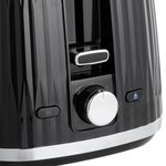 Electronice si Electrocasnice - Electrocasnice bucatarie - Preparare paine - Sandwich-maker - Prajitor de paine Russell Hobbs Eden, 2 fante, gratar chifle, tava firimituri detasabila, design modern, negru - Infinity.ro