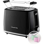 Electronice si Electrocasnice - Electrocasnice bucatarie - Preparare paine - Sandwich-maker - Prajitor de paine Russell Hobbs Eden, 2 fante, gratar chifle, tava firimituri detasabila, design modern, negru - Infinity.ro