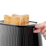 Electronice si Electrocasnice - Electrocasnice bucatarie - Preparare paine - Sandwich-maker - Prajitor de paine Russell Hobbs Eden, 2 fante, gratar chifle, tava firimituri detasabila, design modern, negru - Infinity.ro