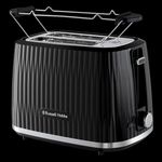 Electronice si Electrocasnice - Electrocasnice bucatarie - Preparare paine - Sandwich-maker - Prajitor de paine Russell Hobbs Eden, 2 fante, gratar chifle, tava firimituri detasabila, design modern, negru - Infinity.ro