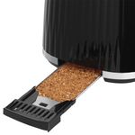 Electronice si Electrocasnice - Electrocasnice bucatarie - Preparare paine - Sandwich-maker - Prajitor de paine Russell Hobbs Eden, 2 fante, gratar chifle, tava firimituri detasabila, design modern, negru - Infinity.ro