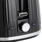 Electronice si Electrocasnice - Electrocasnice bucatarie - Preparare paine - Sandwich-maker - Prajitor de paine Russell Hobbs Eden, 2 fante, gratar chifle, tava firimituri detasabila, design modern, negru - Infinity.ro