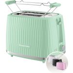 Electronice si Electrocasnice - Electrocasnice bucatarie - Preparare paine - Sandwich-maker - Prajitor de paine Russell Hobbs Eden, 2 fante, gratar chifle, tava firimituri detasabila, design modern, verde - Infinity.ro