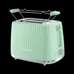 Electronice si Electrocasnice - Electrocasnice bucatarie - Preparare paine - Sandwich-maker - Prajitor de paine Russell Hobbs Eden, 2 fante, gratar chifle, tava firimituri detasabila, design modern, verde - Infinity.ro