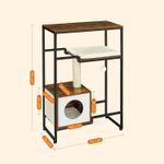 Petshop - Accesorii petshop - Jucarii animale - Ansambluri de joaca - Mobilier 2 in 1 pisici cu pestera si rafturi decorative, PAL otel plus sisal, max 30 kg, 74x34x114 cm, maro vintage - Infinity.ro
