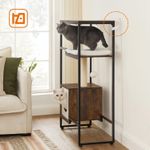 Petshop - Accesorii petshop - Jucarii animale - Ansambluri de joaca - Mobilier 2 in 1 pisici cu pestera si rafturi decorative, PAL otel plus sisal, max 30 kg, 74x34x114 cm, maro vintage - Infinity.ro