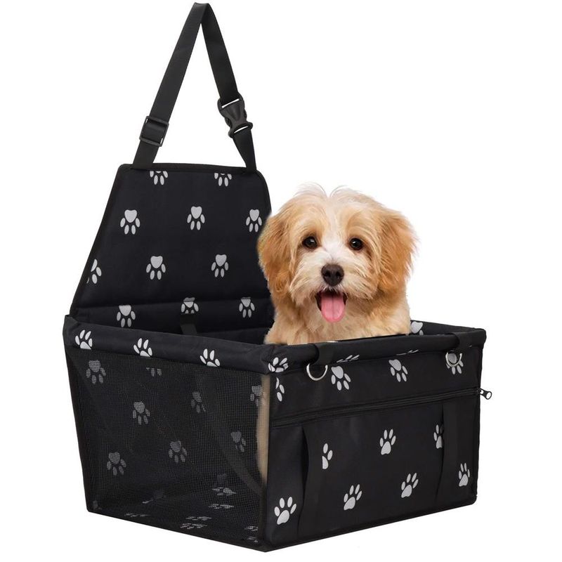 Petshop - Accesorii petshop - Culcusuri si custi - Genti si articole transport - Geanta auto transport animale companie caini pisici poliester, 40x43x30 cm, pliabila, negru - Infinity.ro