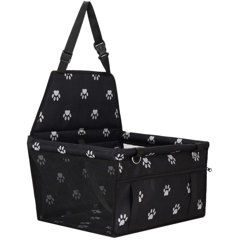 Petshop - Accesorii petshop - Culcusuri si custi - Genti si articole transport - Geanta auto transport animale companie caini pisici poliester, 40x43x30 cm, pliabila, negru - Infinity.ro