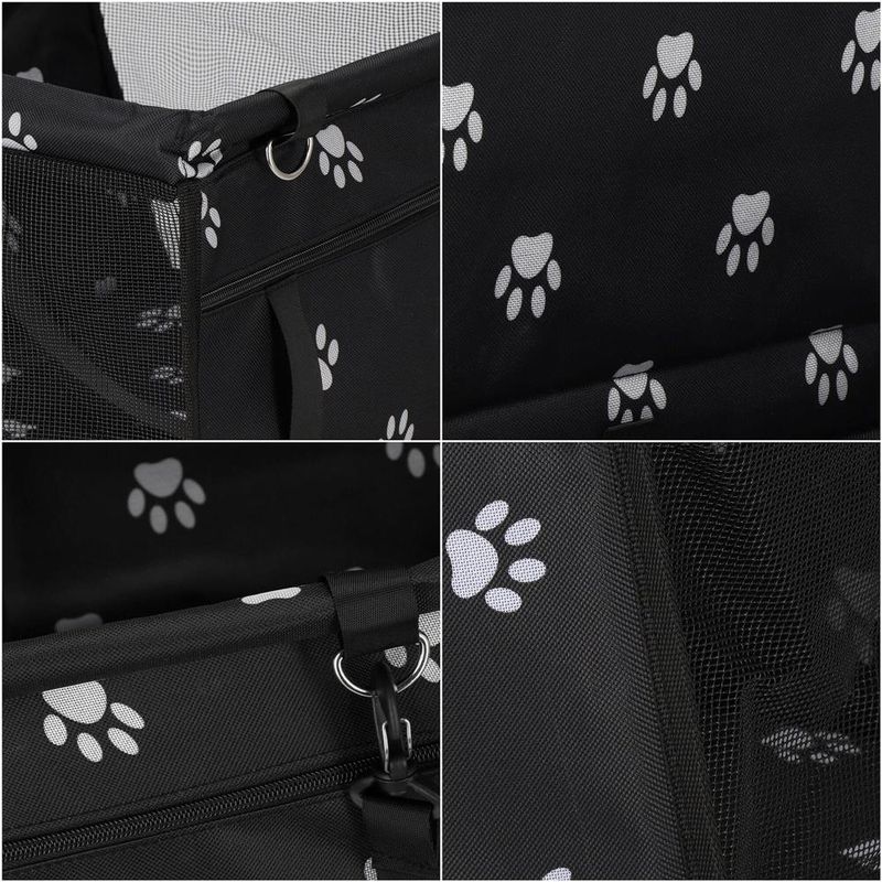 Petshop - Accesorii petshop - Culcusuri si custi - Genti si articole transport - Geanta auto transport animale companie caini pisici poliester, 40x43x30 cm, pliabila, negru - Infinity.ro
