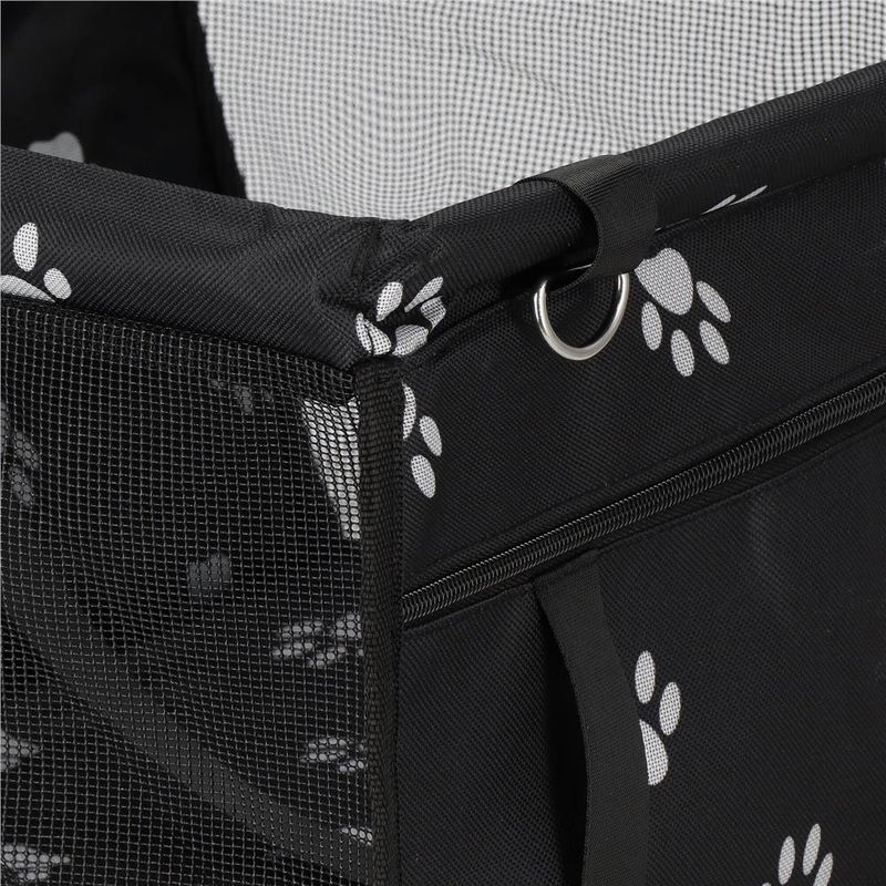 Petshop - Accesorii petshop - Culcusuri si custi - Genti si articole transport - Geanta auto transport animale companie caini pisici poliester, 40x43x30 cm, pliabila, negru - Infinity.ro