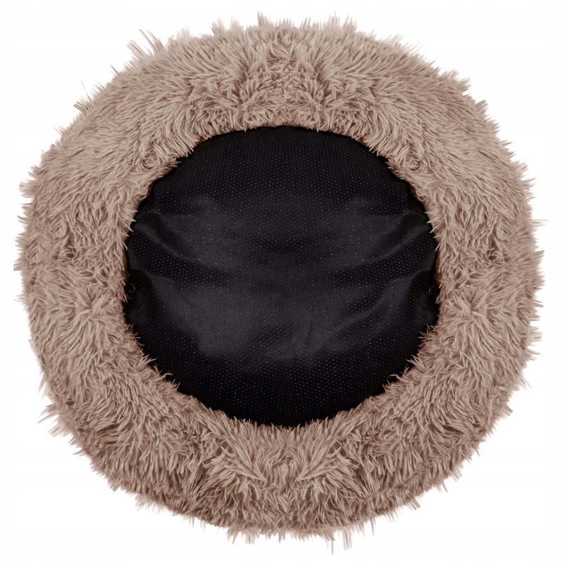 Petshop - Accesorii petshop - Culcusuri si custi - Culcusuri si saltele - Pat pufos caini pisici husa detasabila lavabila rotund, 80 cm diametru, anti-alunecare, maro deschis - Infinity.ro