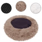 Petshop - Accesorii petshop - Culcusuri si custi - Culcusuri si saltele - Pat pufos caini pisici husa detasabila lavabila rotund, 80 cm diametru, anti-alunecare, maro deschis - Infinity.ro