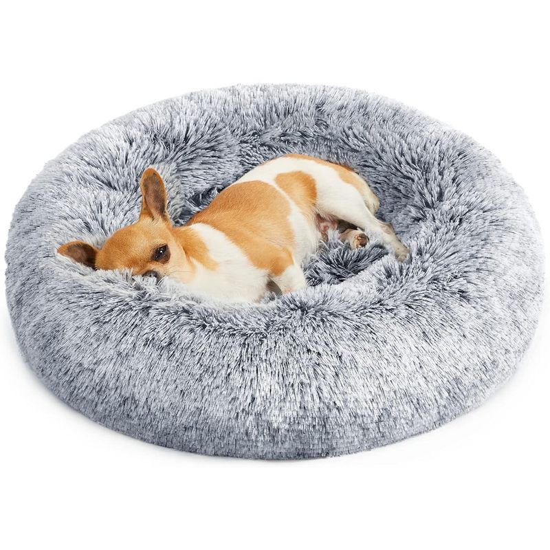 Petshop - Accesorii petshop - Culcusuri si custi - Culcusuri si saltele - Pat pufos caini pisici husa detasabila lavabila plus, 50x20 cm, anti-alunecare, gri - Infinity.ro