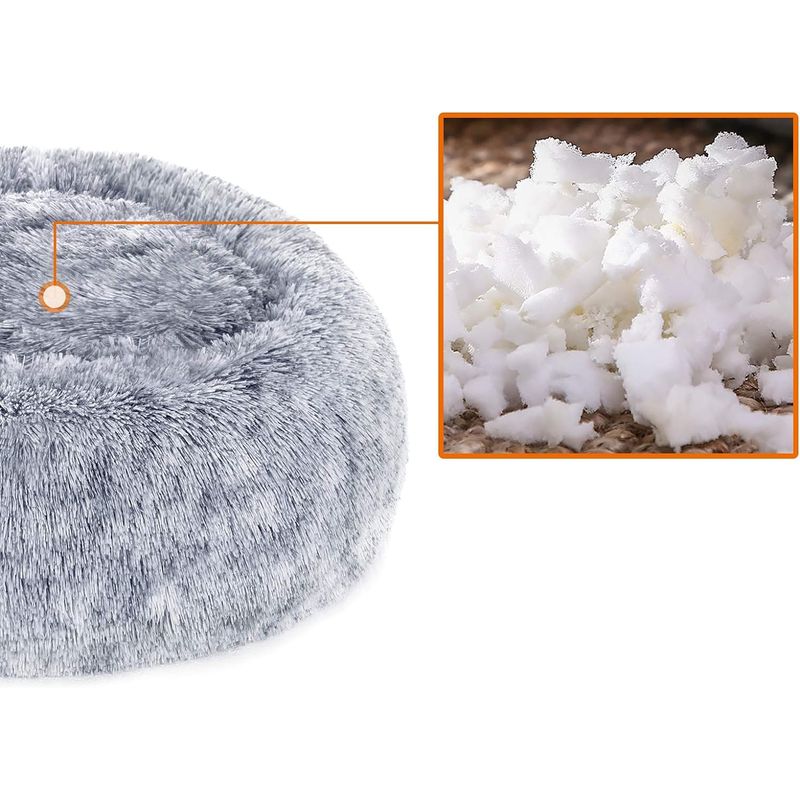 Petshop - Accesorii petshop - Culcusuri si custi - Culcusuri si saltele - Pat pufos caini pisici husa detasabila lavabila plus, 50x20 cm, anti-alunecare, gri - Infinity.ro