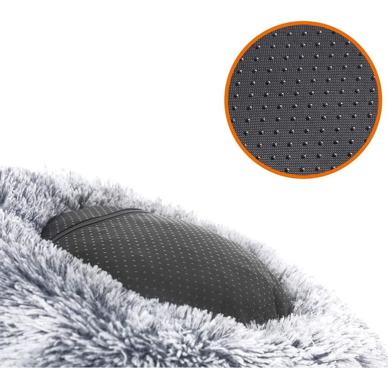 Petshop - Accesorii petshop - Culcusuri si custi - Culcusuri si saltele - Pat pufos caini pisici husa detasabila lavabila plus, 50x20 cm, anti-alunecare, gri - Infinity.ro