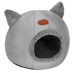 Petshop - Accesorii petshop - Culcusuri si custi - Culcusuri si saltele - Patut pisici caini moale pufos antiderapant perna detasabila, 37x31x36 cm, confort, gri - Infinity.ro
