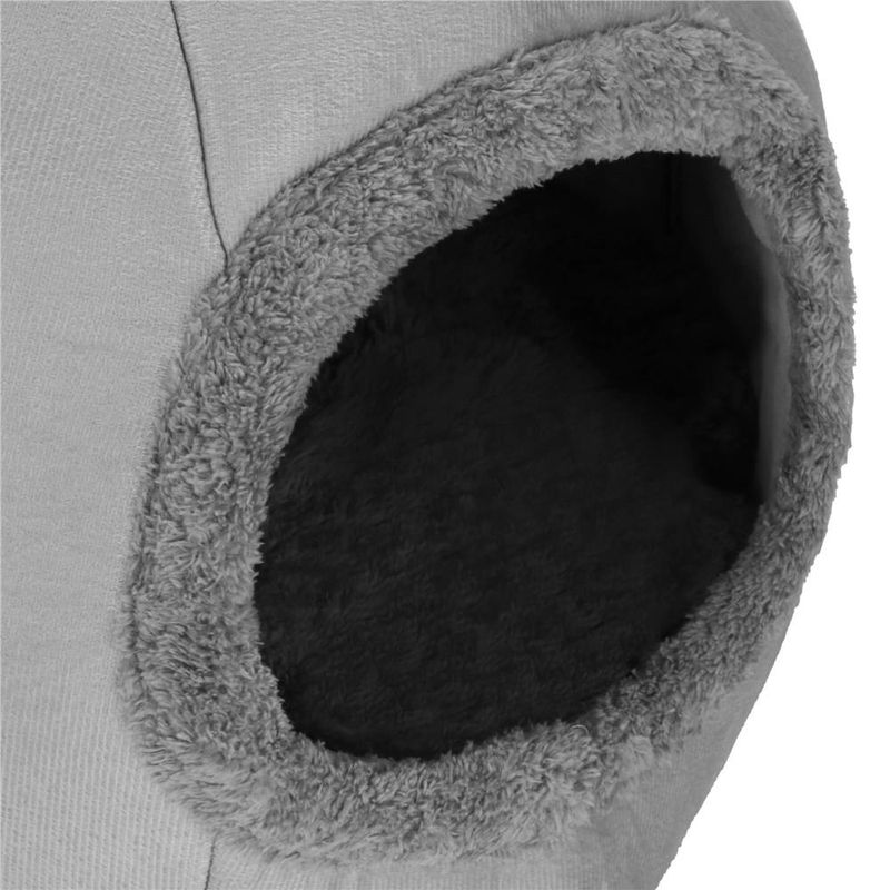 Petshop - Accesorii petshop - Culcusuri si custi - Culcusuri si saltele - Patut pisici caini moale pufos antiderapant perna detasabila, 37x31x36 cm, confort, gri - Infinity.ro