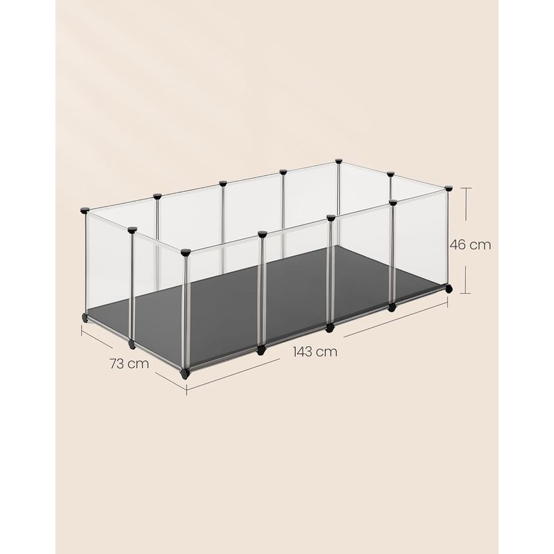 Petshop - Accesorii petshop - Culcusuri si custi - Tarcuri si colivii - Tarc animale mici modular plastic transparent, placi baza si covoras impermeabil detasabil, - Infinity.ro