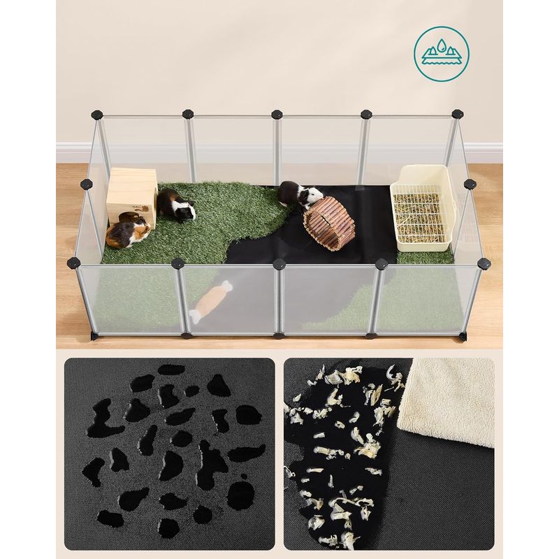 Petshop - Accesorii petshop - Culcusuri si custi - Tarcuri si colivii - Tarc animale mici modular plastic transparent, placi baza si covoras impermeabil detasabil, - Infinity.ro