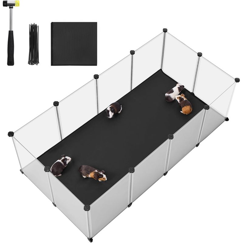 Petshop - Accesorii petshop - Culcusuri si custi - Tarcuri si colivii - Tarc animale mici modular plastic transparent, placi baza si covoras impermeabil detasabil, - Infinity.ro