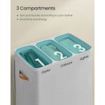 Market - Spalare si intretinere rufe - Uscatoare de rufe si accesorii - Cos rufe cu 3 compartimente si capac, saci detasabili cu maner, 190 litri, 64x40x75 cm, gri - Infinity.ro