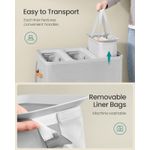 Market - Spalare si intretinere rufe - Uscatoare de rufe si accesorii - Cos rufe cu 3 compartimente si capac, saci detasabili cu maner, 190 litri, 64x40x75 cm, gri - Infinity.ro