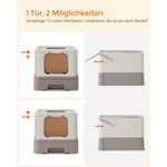 Petshop - Ingrijire si Igiena - Litiere si accesorii - Litiere acoperite - Litiera pisici cu capac tava extensibila maxim 15 kg, 54x43x38 cm, design igienic, gri - Infinity.ro