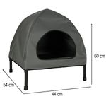 Petshop - Accesorii petshop - Culcusuri si custi - Culcusuri si saltele - Casuta cu pat pentru caini si pisici, cu acoperis detasabil si baza ventilata, 54x44x60 cm, negru - Infinity.ro