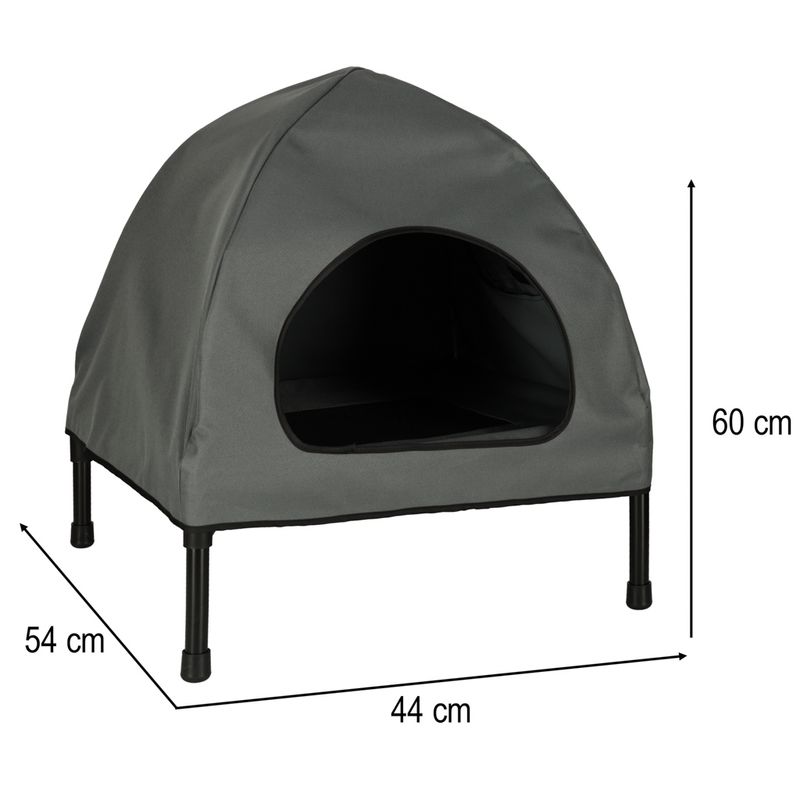 Petshop - Accesorii petshop - Culcusuri si custi - Culcusuri si saltele - Casuta cu pat pentru caini si pisici, cu acoperis detasabil si baza ventilata, 54x44x60 cm, negru - Infinity.ro