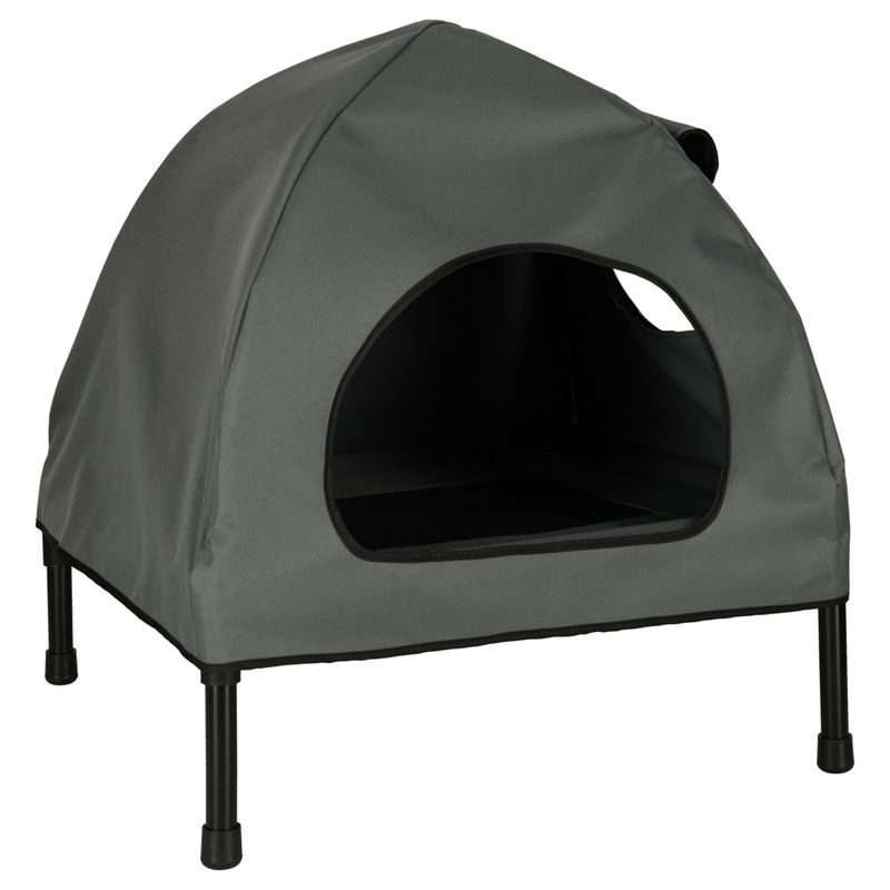 Petshop - Accesorii petshop - Culcusuri si custi - Culcusuri si saltele - Casuta cu pat pentru caini si pisici, cu acoperis detasabil si baza ventilata, 54x44x60 cm, negru - Infinity.ro
