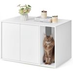 Petshop - Ingrijire si Igiena - Litiere si accesorii - Litiere acoperite - Dulap litiera pisici montaj rapid fara scule pal minimalist, 80x50x50 cm, spatiu generos, alb - Infinity.ro
