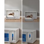 Petshop - Ingrijire si Igiena - Litiere si accesorii - Litiere acoperite - Dulap litiera pisici montaj rapid fara scule pal minimalist, 80x50x50 cm, spatiu generos, alb - Infinity.ro