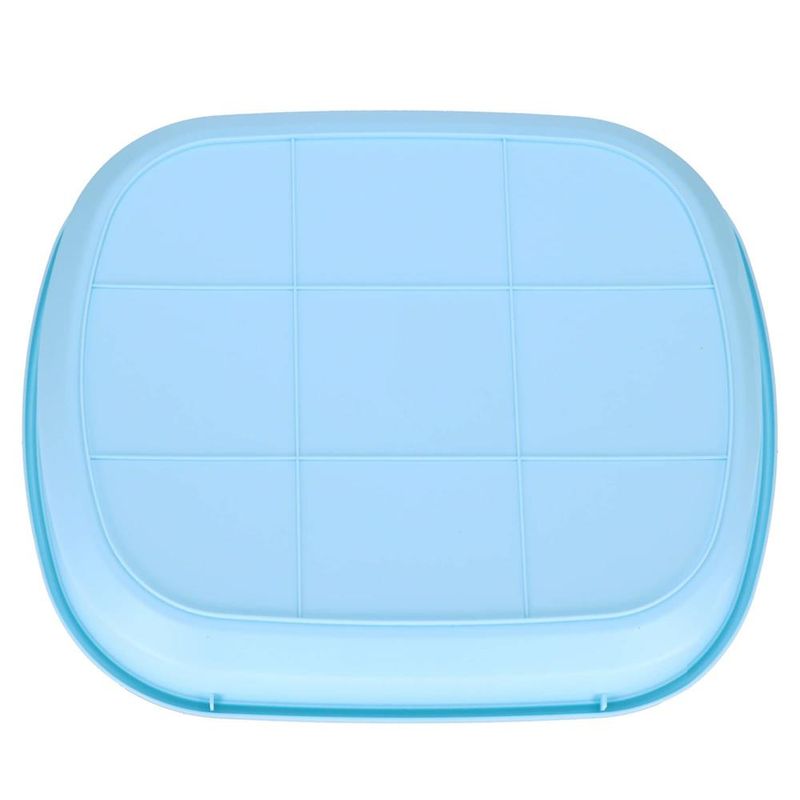 Petshop - Ingrijire si Igiena - Litiere si accesorii - Litiere simple - Litiera pisici lopatica plastic pp montaj simplu 2 piese, 40x33x11 cm, design compact, albastru alb - Infinity.ro