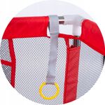 Casa si Gradina - Mobilier - Mobilier copii - Tarcuri copii - Tarc joaca XXL copii si bebe cu cos baschet, 2 porti mingi, intrare fermoar, Oxford 150D, 230x122x62 cm, rosu - Infinity.ro