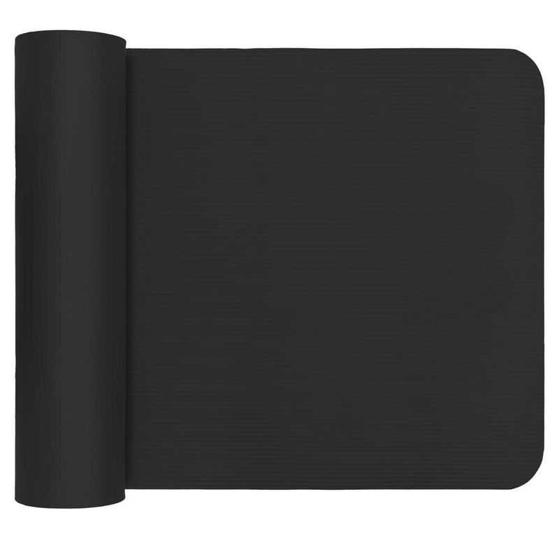 Sport si Outdoor - Fitness - Accesorii fitness - Saltele fitness - Saltea fitness antiderapanta din NBR, 183x61x2 cm, cu curea transport, negru - Infinity.ro