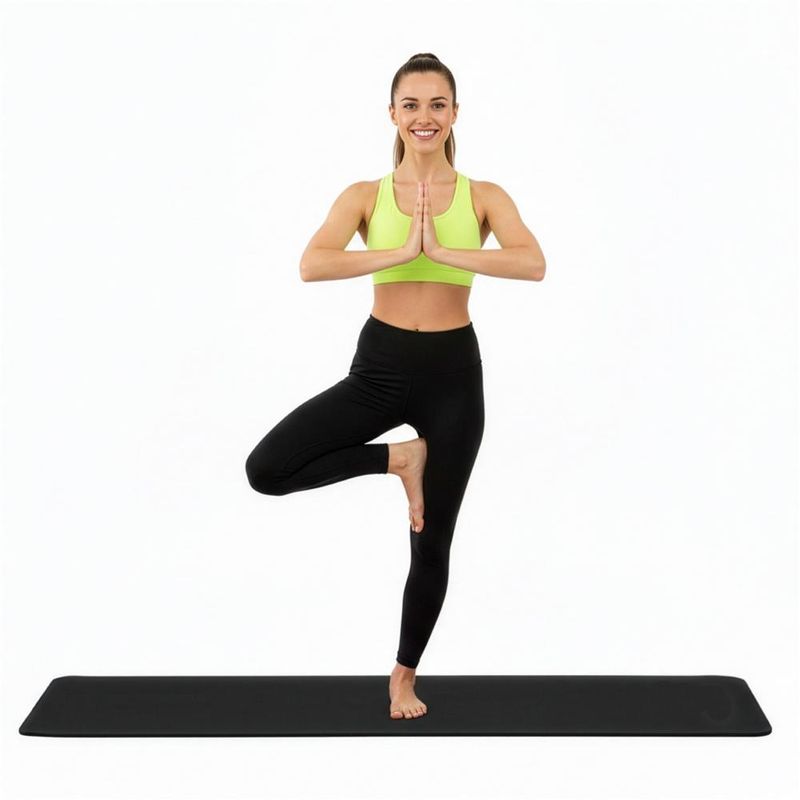 Sport si Outdoor - Fitness - Accesorii fitness - Saltele fitness - Saltea fitness antiderapanta din NBR, 183x61x2 cm, cu curea transport, negru - Infinity.ro