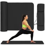 Sport si Outdoor - Fitness - Accesorii fitness - Saltele fitness - Saltea fitness antiderapanta din NBR, 183x61x2 cm, cu curea transport, negru - Infinity.ro